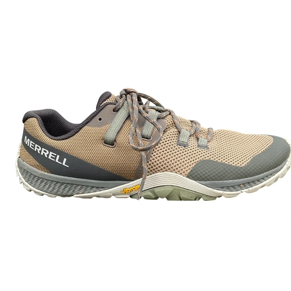 Merrell Barefoot Shoes Mens 10. 5 Multi Color Trail Glove 6 Vibram J067167 Tan